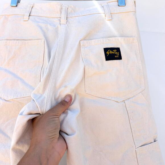 Stan Ray Stanley Painter Pants Cream Cargo High Waisted Women’s Size 28 Vintage - Picture 11 of 11